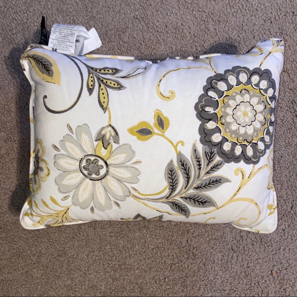 Gray and Yellow Decorative Pillow